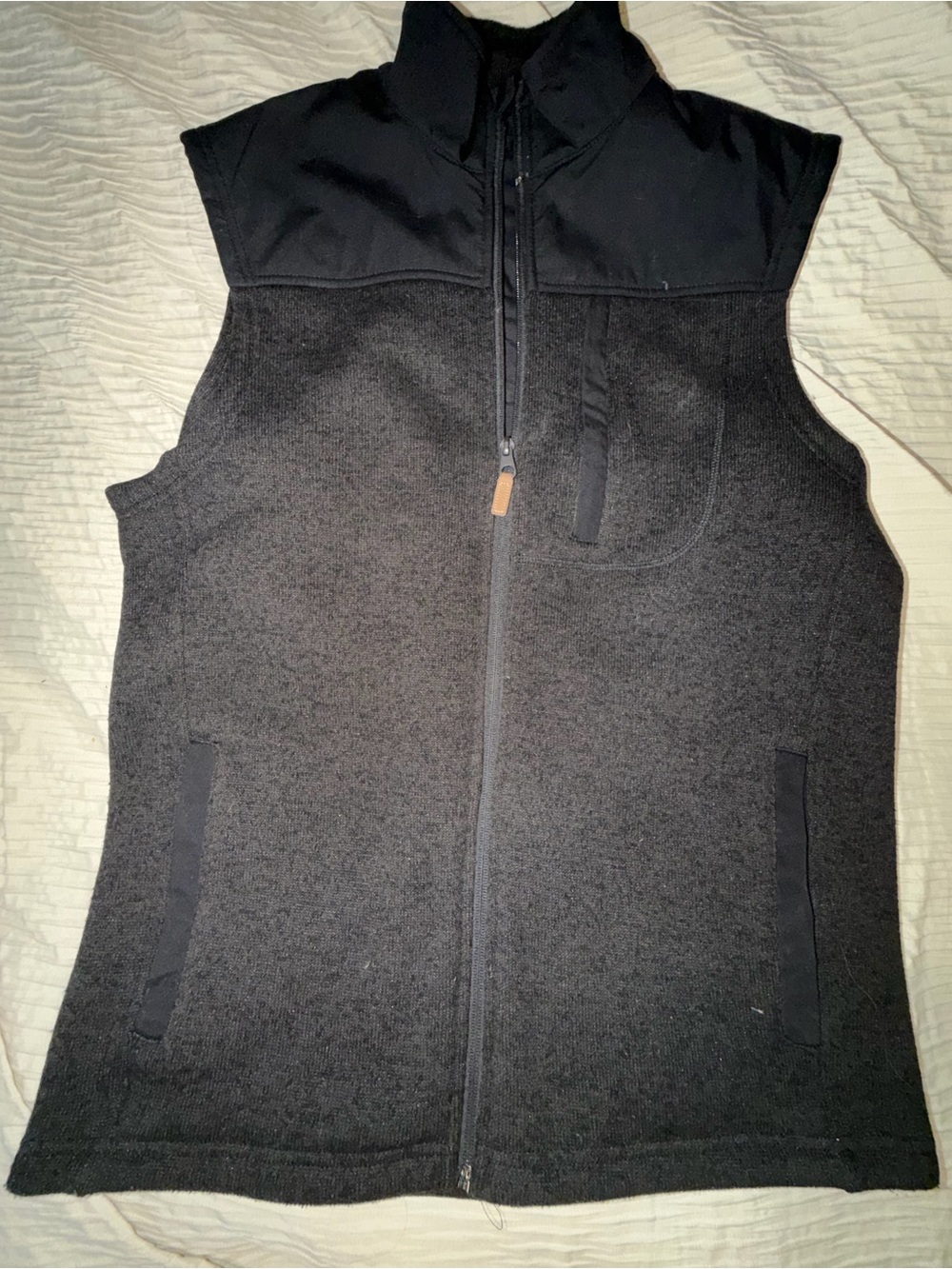 George Black Sleeveless Zip-Up Fleece Vest
